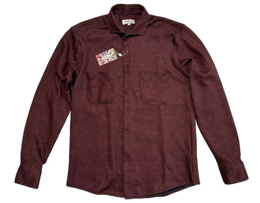 $395 NEW 7 DOWNIE ST COUTURE DOUBLE FACE HEAVY KNIT COTTON DRESS SHIRT SZ 5 = L TO XL 16.5 17