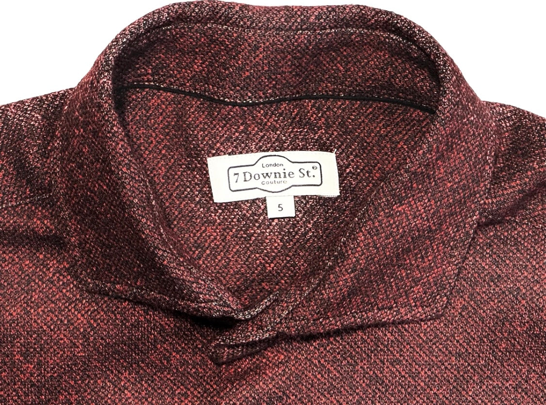 $395 NEW 7 DOWNIE ST COUTURE DOUBLE FACE HEAVY KNIT COTTON DRESS SHIRT SZ 5 = L TO XL 16.5 17