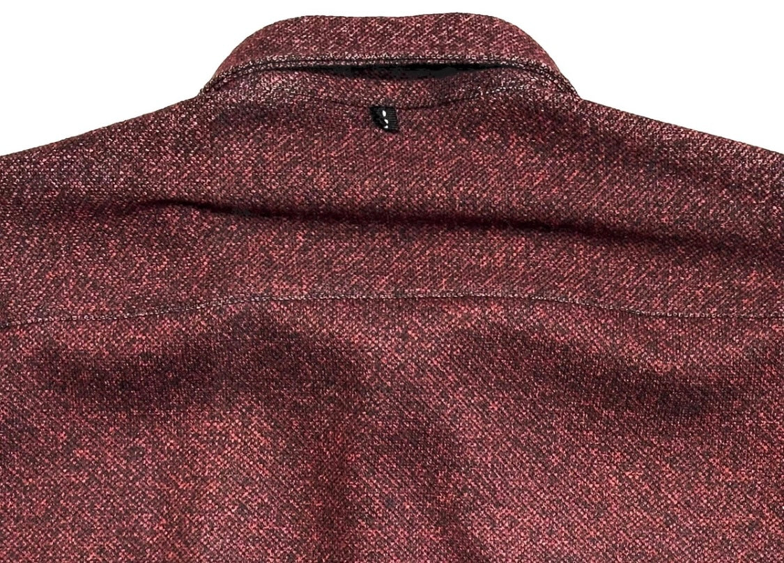 $395 NEW 7 DOWNIE ST COUTURE DOUBLE FACE HEAVY KNIT COTTON DRESS SHIRT SZ 5 = L TO XL 16.5 17