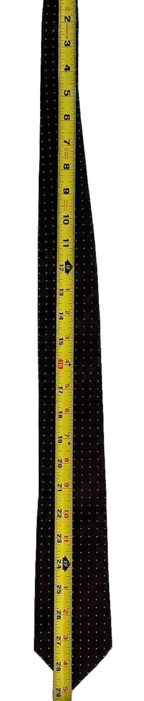 $395 NEW BRIONI SILK TIE HANDMADE BLACK GRID SUSPENDED MICRO POLKA DOTS 3 “