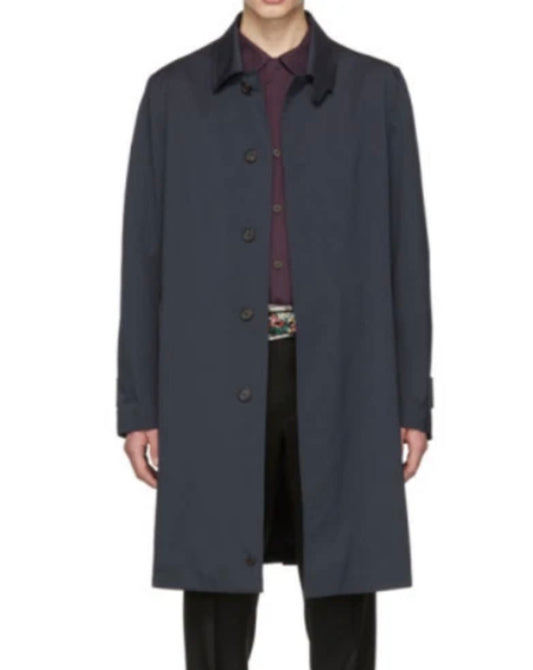 $3500 NEW XL BRIONI COAT MENS TOPCOAT OVERCOAT RAINCOAT MIDNIGHT BLUE OVERSIZED TO BE WORN OVER SUIT