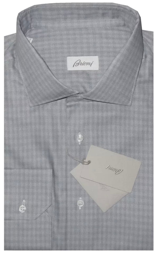 $520 NEW 46 18 BRIONI SLIM FIT DRESS SHIRT TAPERED DARTED BACK MADISON LEAD