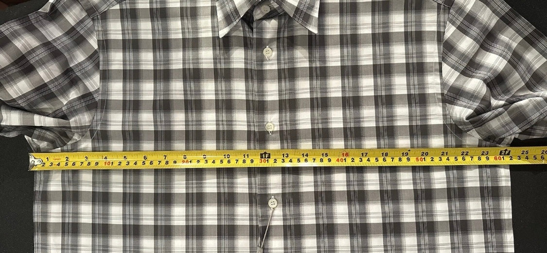 $750 NEW V 17 / 17.5 43 / 44 BRIONI DRESS SHIRT COTTON SATEEN PLAID TARTAN