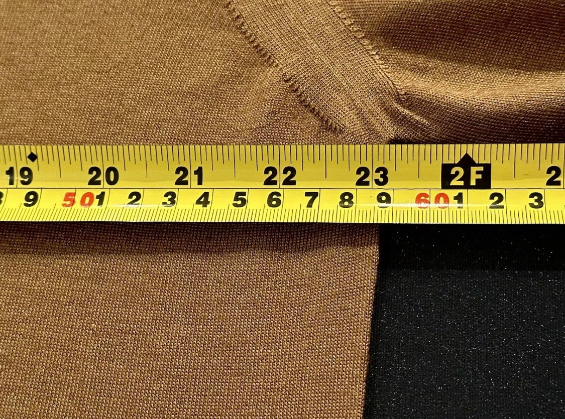 $1650 NEW EU 56 / L BRIONI VICUNA COLOR SWEATER SLIM FIT CASHMERE SILK CREW NECK SWEATER