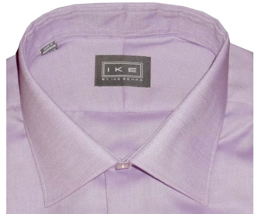 $295 NEW 17 34/35 IKE BEHAR DRESS SHIRT LAVENDER DIAMOND WEAVE CLASSIC FIT