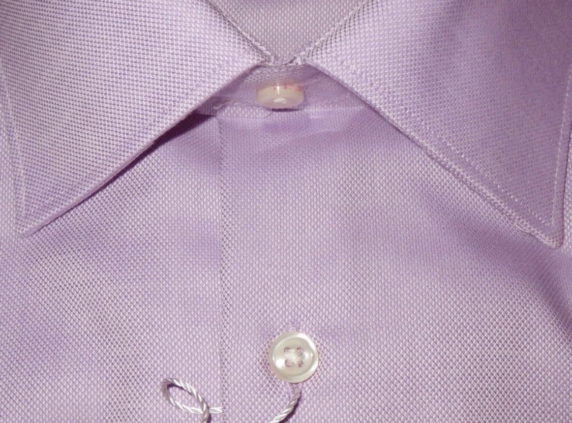 $295 NEW 17 34/35 IKE BEHAR DRESS SHIRT LAVENDER DIAMOND WEAVE CLASSIC FIT