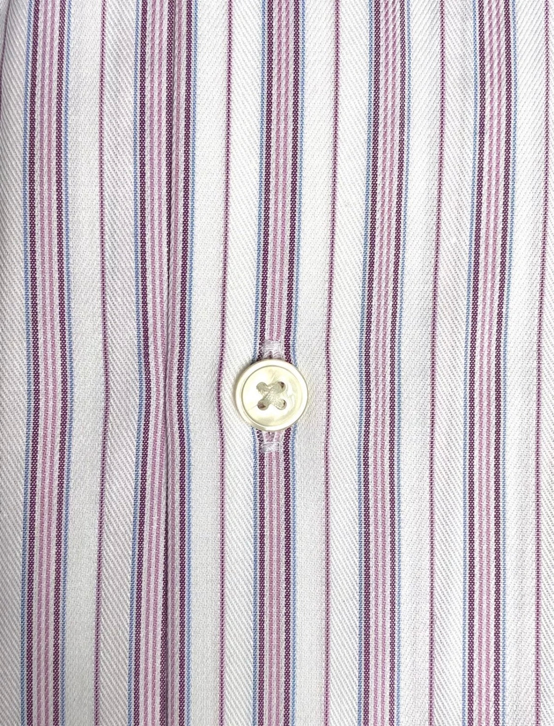 $285 NEW 17 32/33 HUGO BOSS DRESS SHIRT REGULAR FIT WHITE PINK LIGHT BLUE MAROON