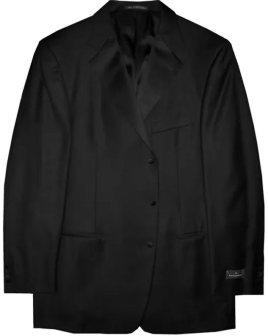$2995 NEW EU 56 44L 44 L ERMENEGILDO ZEGNA SUIT TUXEDO SAKS BLACK 3 BUTTON TUX