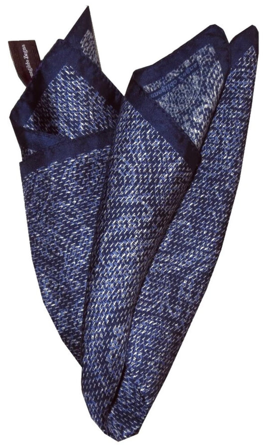 $195 NEW ERMENEGILDO ZEGNA POCKET SQUARE 100% SILK HAND ROLLED SUIT POCHETTE