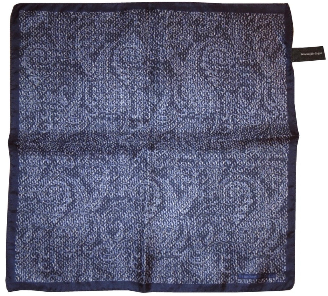 $195 NEW ERMENEGILDO ZEGNA POCKET SQUARE 100% SILK HAND ROLLED SUIT POCHETTE