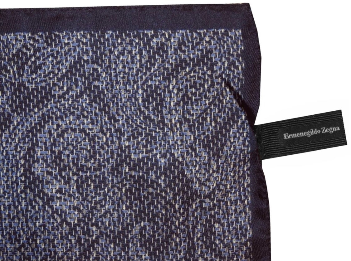 $195 NEW ERMENEGILDO ZEGNA POCKET SQUARE 100% SILK HAND ROLLED SUIT POCHETTE