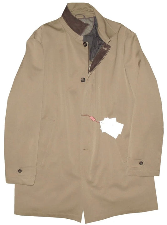 $3250 NEW EU 58 XXL LUCIANO BARBERA COAT WOOL LEATHER JACKET WATER REPELLENT TAN