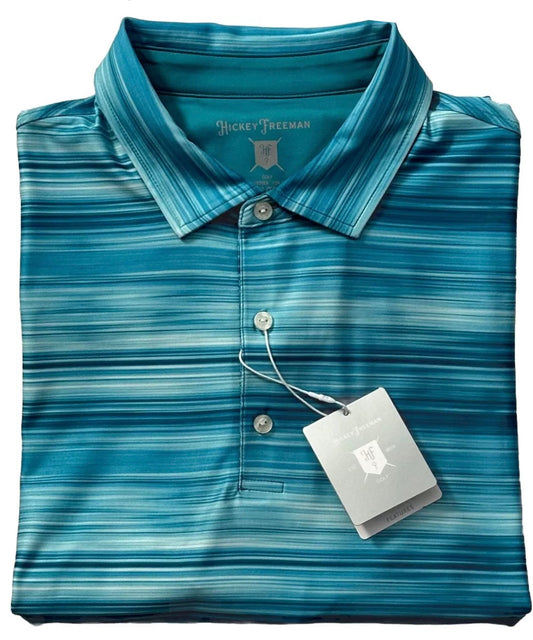 $295 NEW XL HICKEY FREEMAN MENS SHORT SLEEVE GOLF POLO SHIRT AQUA