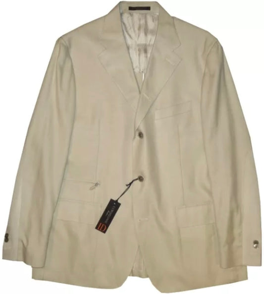 $1695 NEW EU 56 46R 46 R CORNELIANI I.D. SPORTCOAT JACKET ECRU BEIGE MICRO TWILL