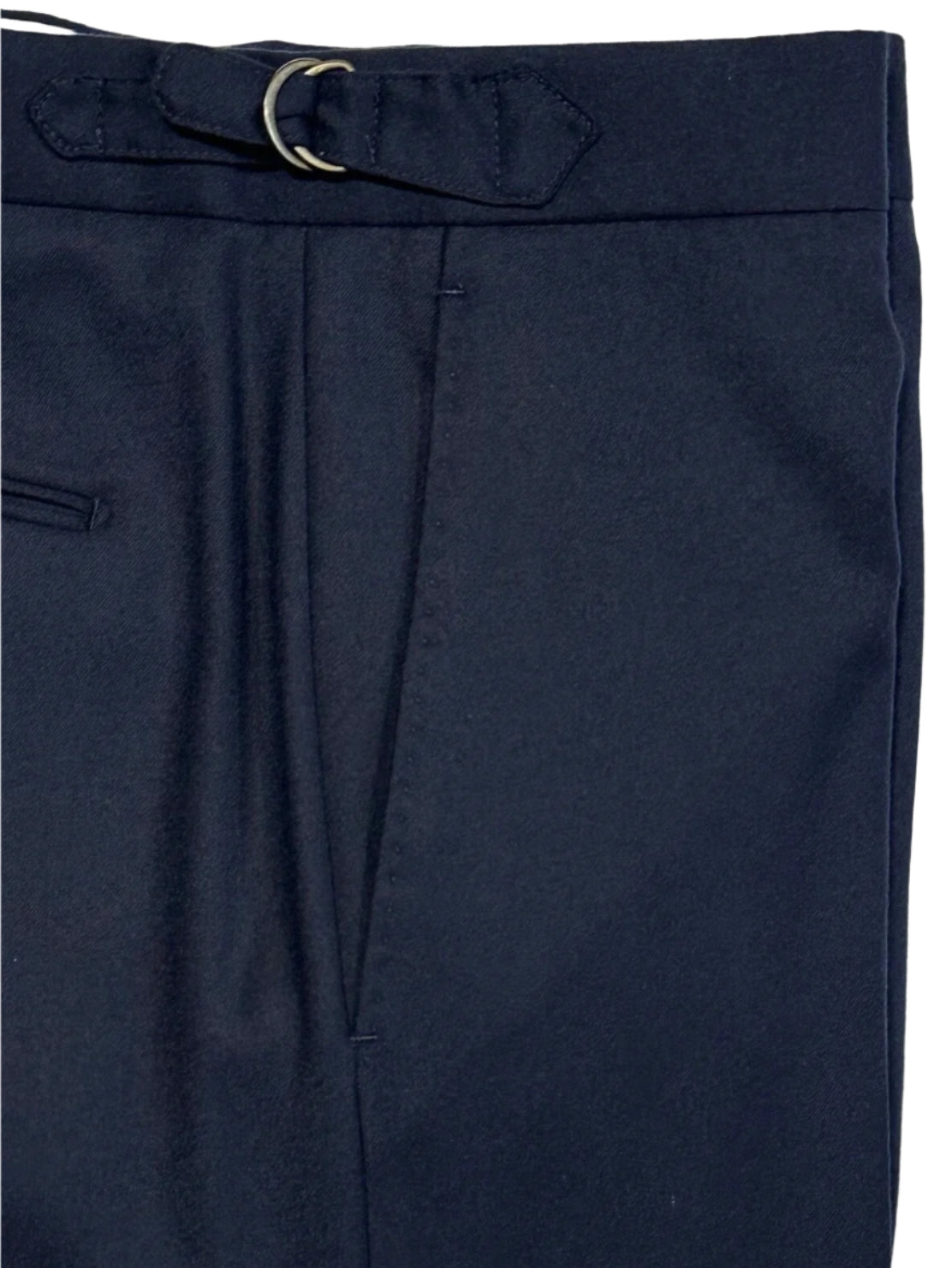 $528 NEW 32 ZANELLA HANDMADE DRESS PANTS MENS ITALY WOOL SILK SOLID NAVY BLUE