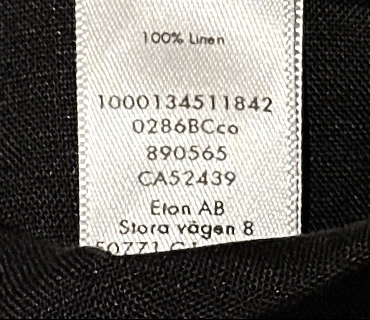 $285 NEW ETON DRESS SHIRT XXL 18 46 LINEN BAND COLLAR SOLID BLACK CONTEMPORARY