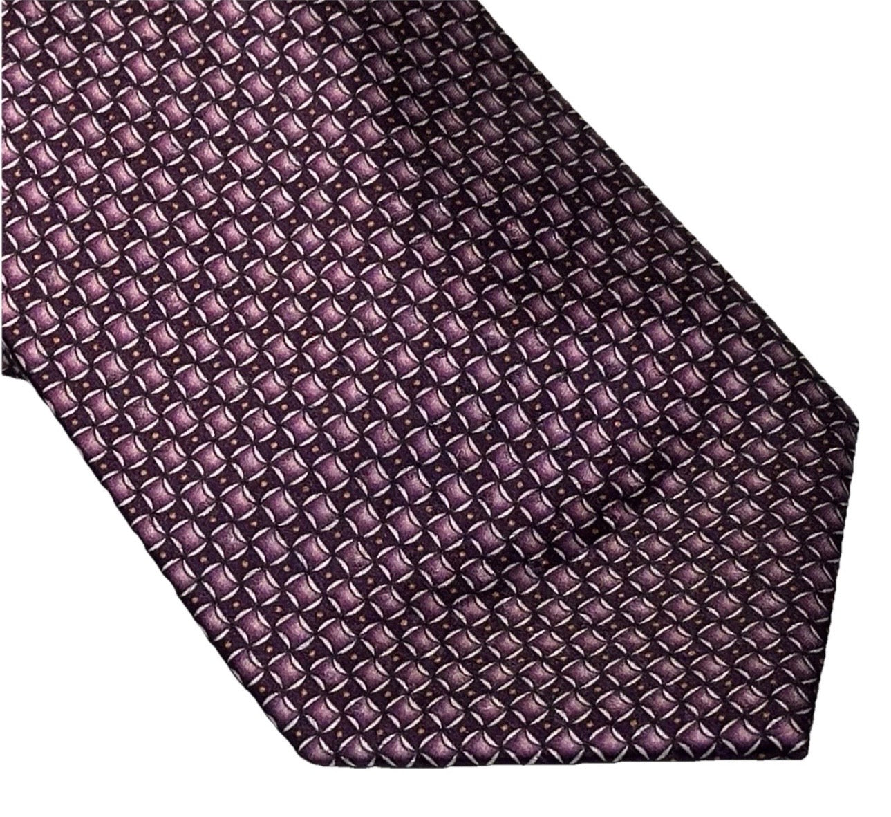 $295 NEW BRIONI TIE HANDMADE MAUVE SILVER MAROON MENS NECKTIE