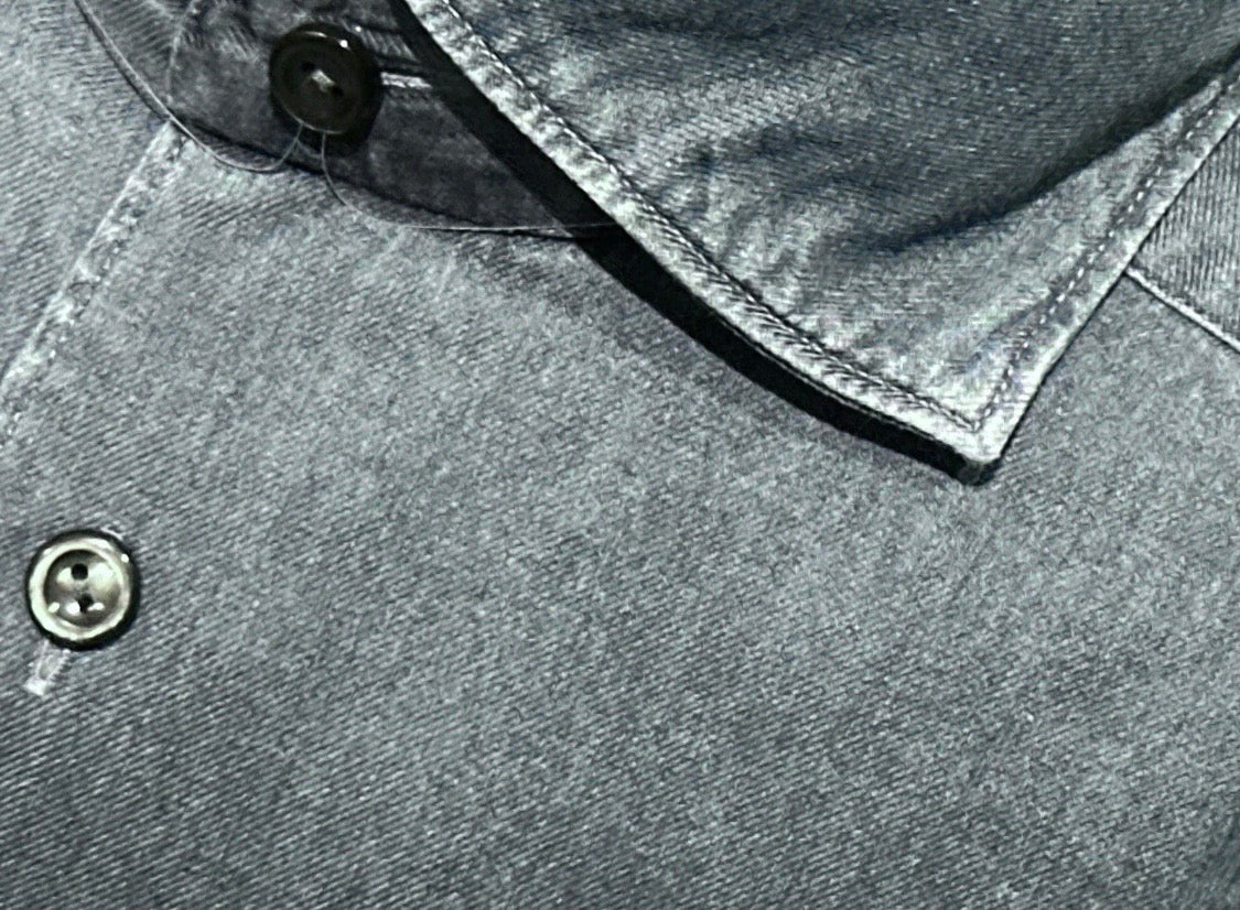 $395 NEW ETON DRESS SHIRT S / 15 38 CONTEMPORARY CASHMERE COTTON INDIGO DENIM
