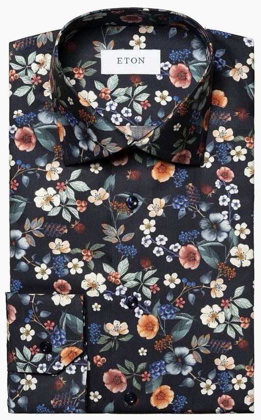 $395 NEW ETON DRESS SHIRT S 15 38 SLIM FIT FLORAL MENS