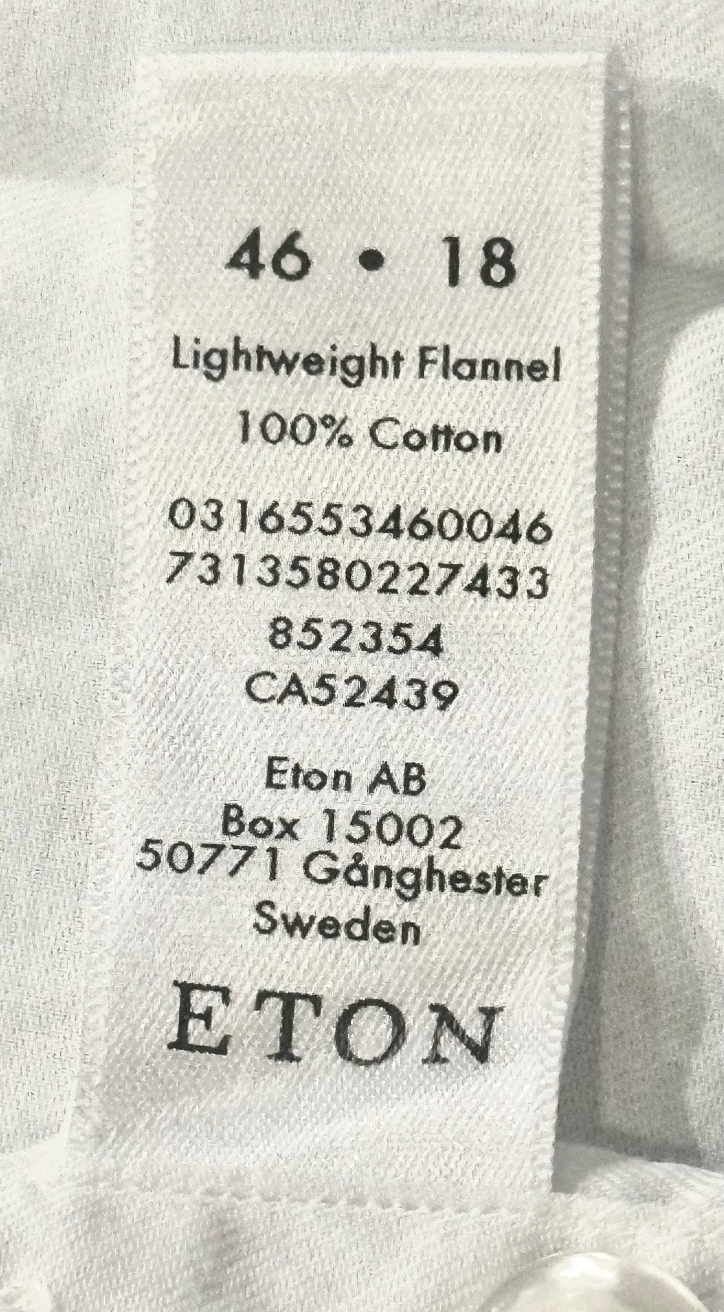 $395 NEW ETON DRESS SHIRT XXL 18 46 CONTEMPORARY FIT SOLID WHITE  COTTON FLANNEL