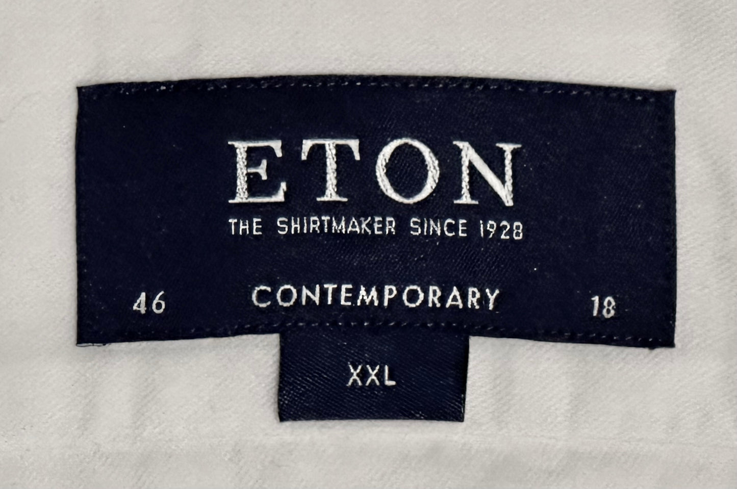 $395 NEW ETON DRESS SHIRT XXL 18 46 CONTEMPORARY FIT SOLID WHITE  COTTON FLANNEL