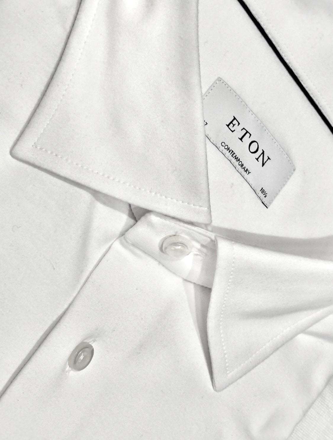 $425 NEW ETON DRESS SHIRT XXXL 18.5 47 CONTEMPORARY FIT SOLID WHITE RARE BIG & TALL