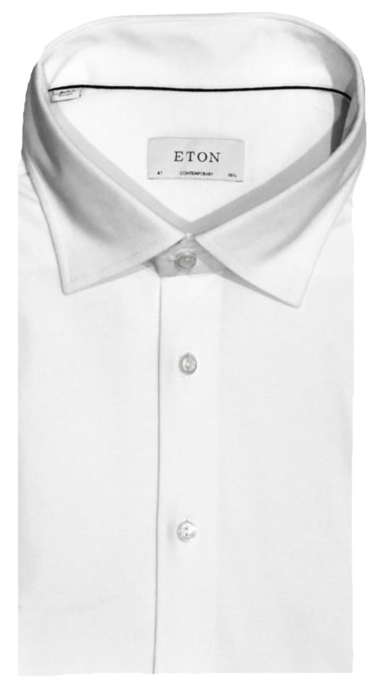 $425 NEW ETON DRESS SHIRT XXXL 18.5 47 CONTEMPORARY FIT SOLID WHITE RARE BIG & TALL