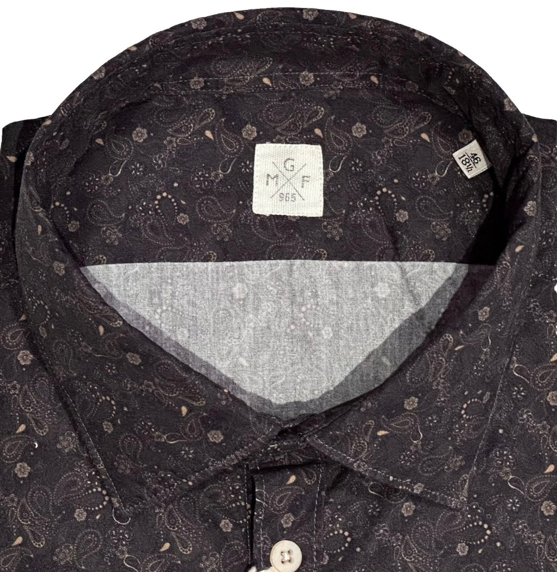 $395 NEW MGF 965 SHIRT XXL 18.5 EU 46 FADED MIDNIGHT BLUE GRAY w PEACH PAISLEY