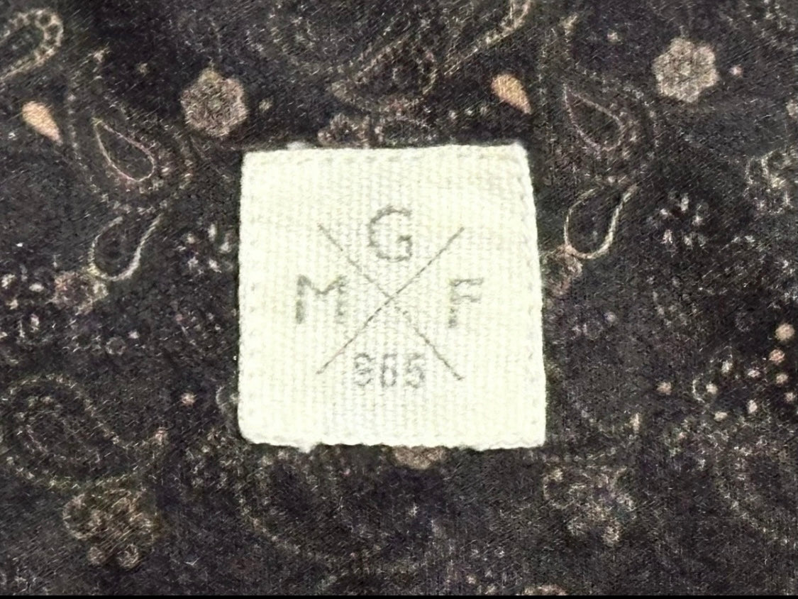 $395 NEW MGF 965 SHIRT XXL 18.5 EU 46 FADED MIDNIGHT BLUE GRAY w PEACH PAISLEY
