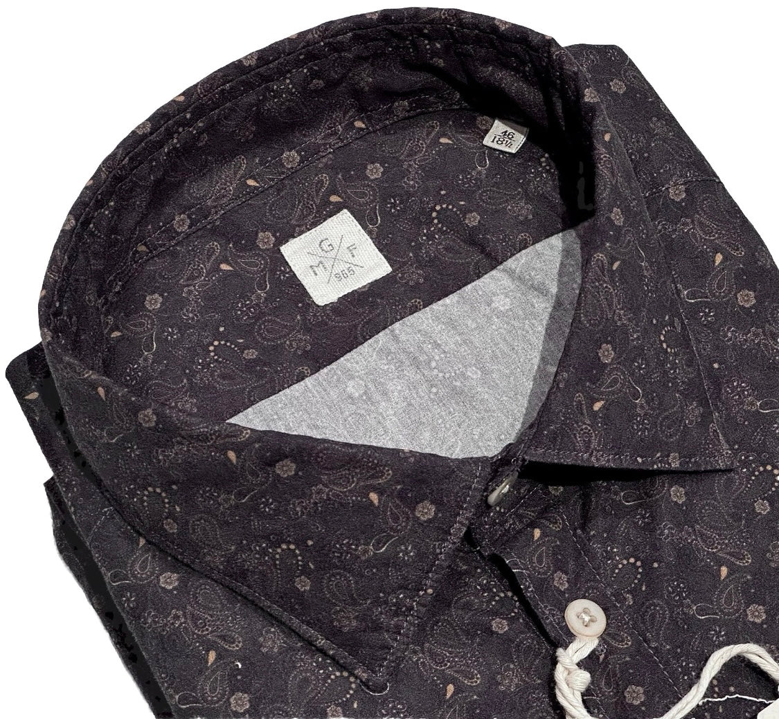 $395 NEW MGF 965 SHIRT XXL 18.5 EU 46 FADED MIDNIGHT BLUE GRAY w PEACH PAISLEY