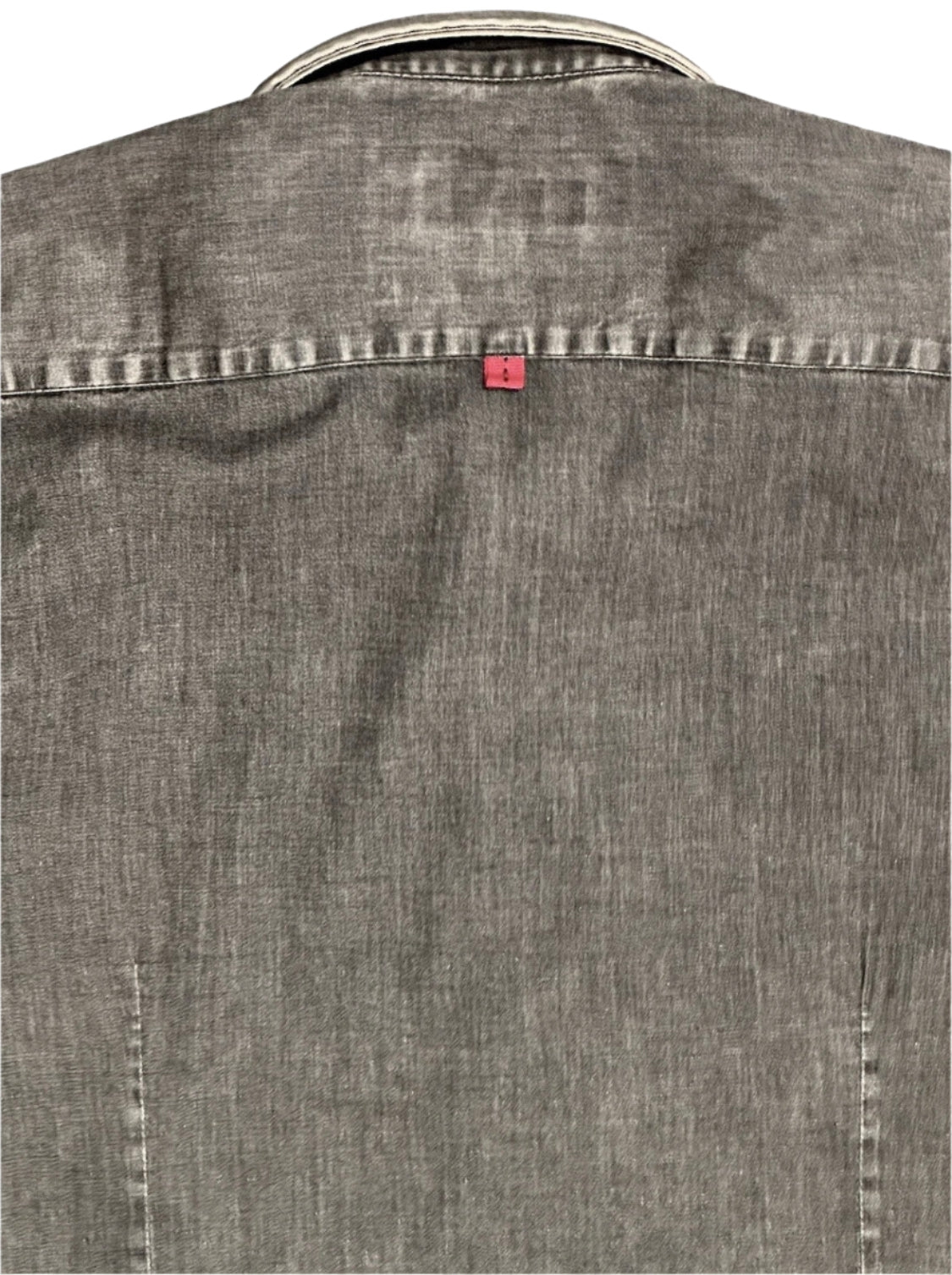 $399 NEW 7 DOWNIE ST COUTURE JEAN SHIRT SZ 7 = XL 17.5 SLIM FIT LUXURY BLACK DENIM